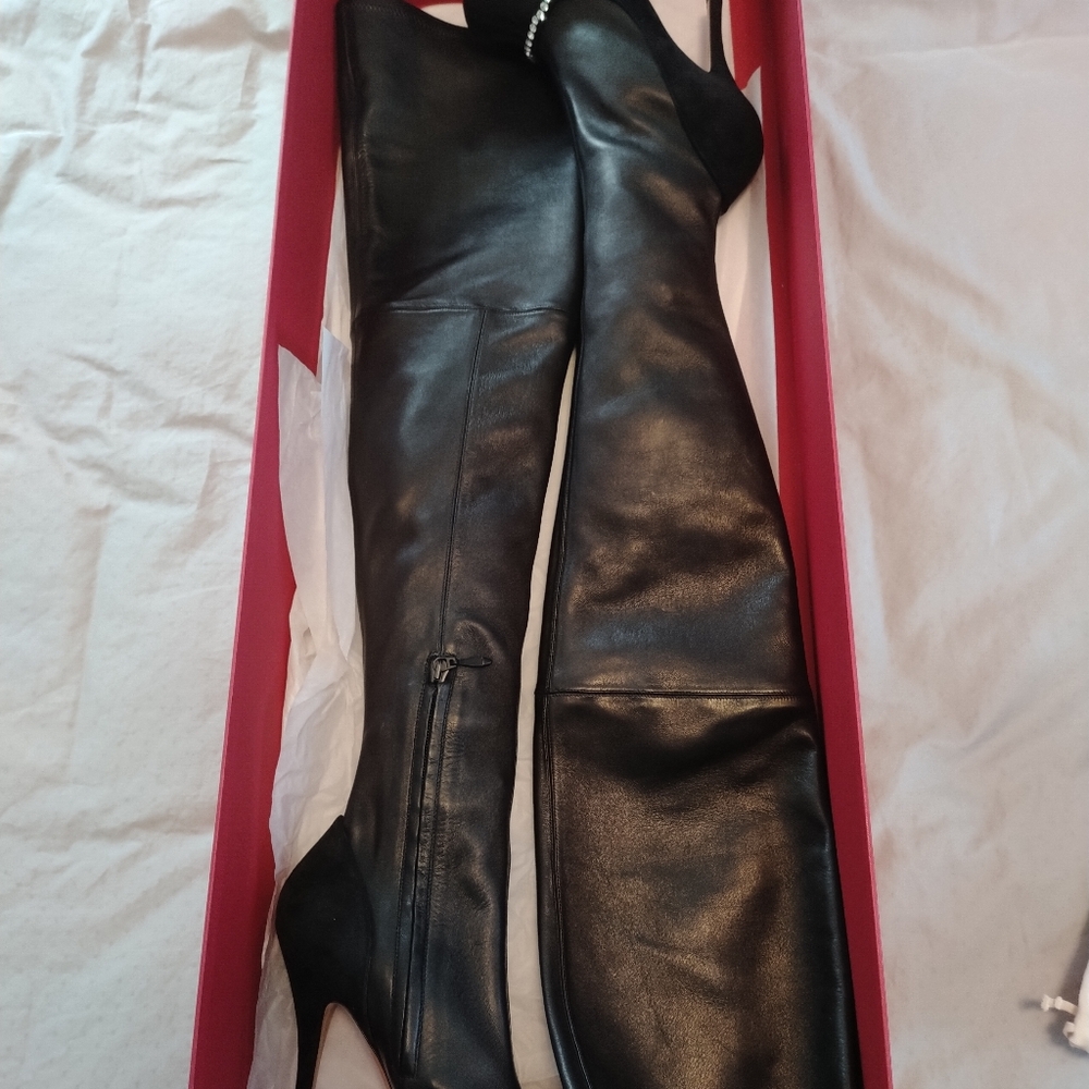 Thigh high leather boots